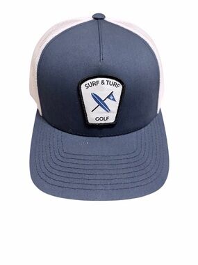 Surf & Turf Golf blue and White Trucker Hat